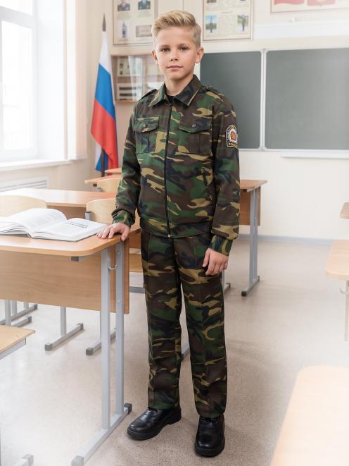 Костюм КАДЕТ-СТАРШЕКЛАССНИК тк.Смесовая цв.Зеленый КМФ