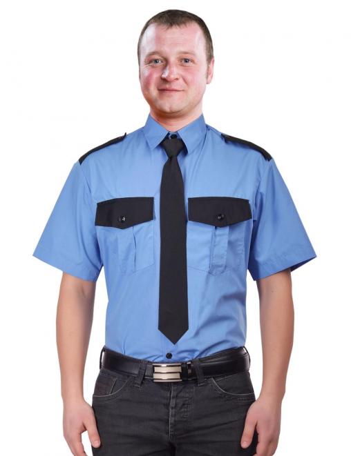 Рубашка ОХРАННИКА RS в заправку цв.Голубой короткий рукав