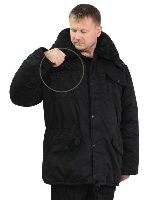 Куртка ЗИМА тк.Смесовая цв.Чёрный