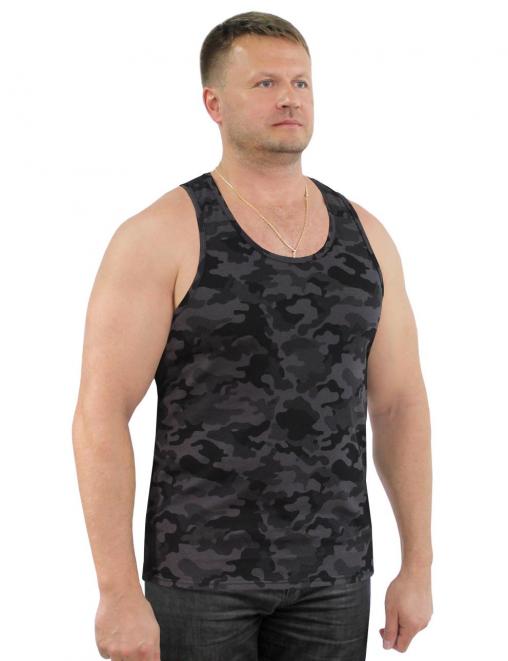 Майка-борцовка цв.Чёрный КМФ Рубеж