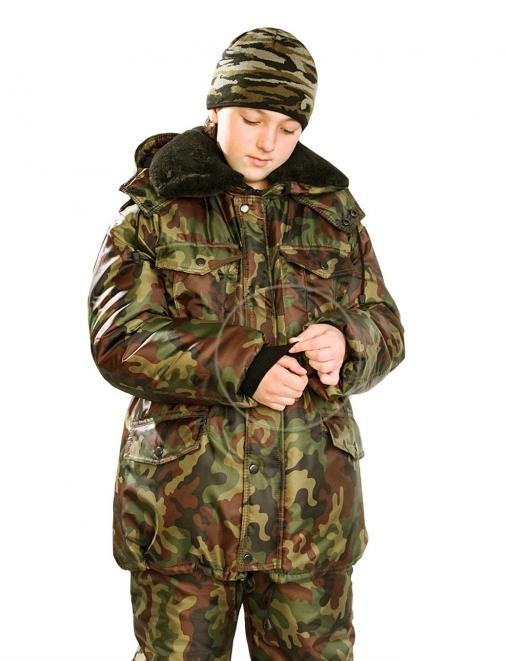 Куртка детская ЗИМА цв.Зеленый КМФ