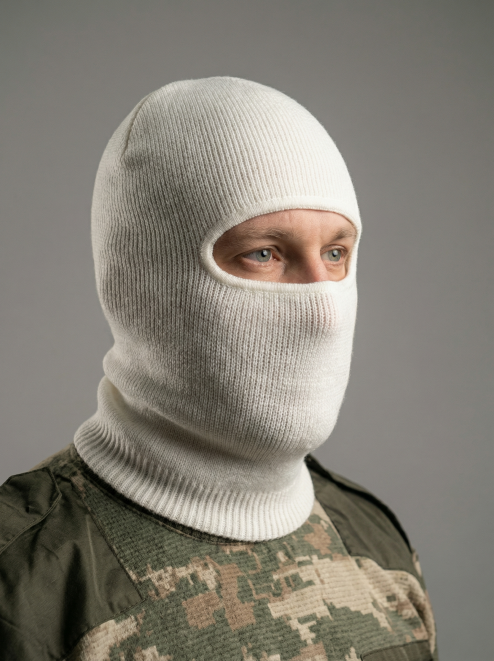 Подшлемник вязаный цв.Белый