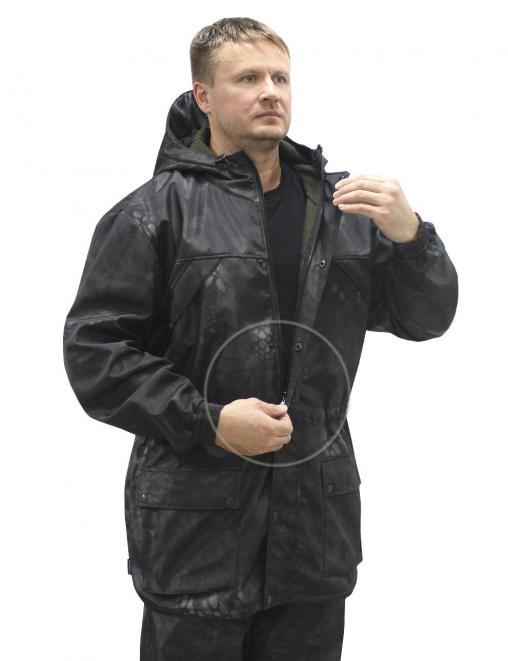 Костюм ТАЙГА-DEMI RS тк.Polarfleece цв.Питон чёрный