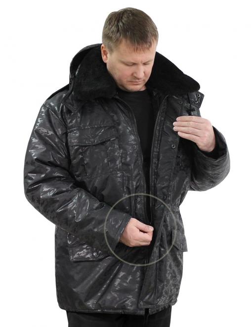 Куртка ЗИМА тк.Оксфорд цв.Черный КМФ 1228