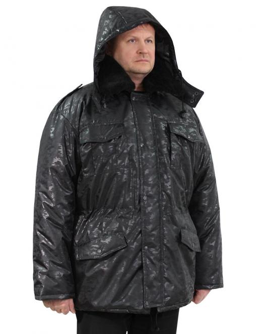 Куртка ЗИМА тк.Оксфорд цв.Черный КМФ 1228