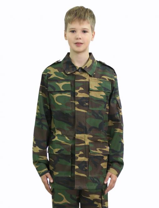 Костюм детский ВОЕННО-ПОЛЕВОЙ тк.Смесовая цв.Зеленый КМФ (Меланж)
