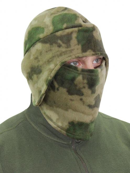 Шапка-маска СНЕГОХОД тк.Флис цв.Мох/Атак зеленый