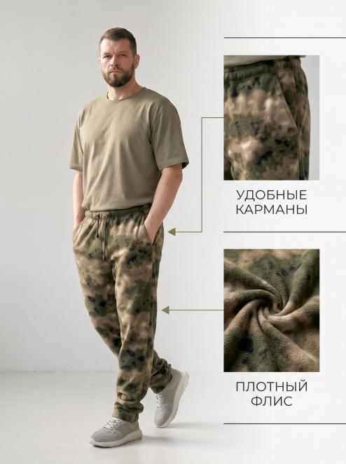 Брюки мужские SPORT тк.Флис цв.МОХ Зеленый