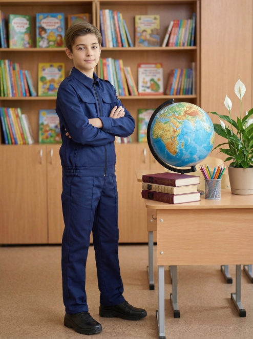 Костюм КАДЕТ-СТАРШЕКЛАССНИК тк.Смесовая Балтекс цв.Синий