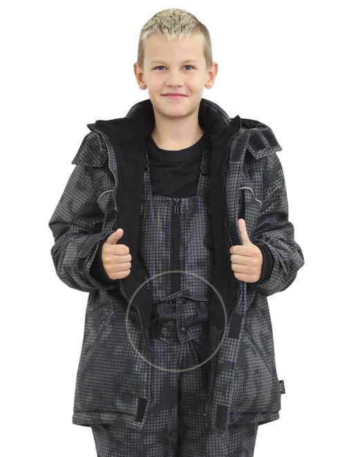 Костюм детский зимний тк.Алова RS цв.BLUR Чёрный лайт