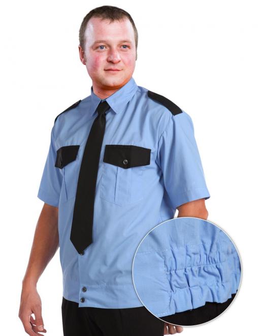 Рубашка ОХРАННИКА RS на резинке цв.Голубой короткий рукав