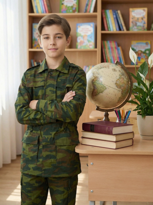 Костюм детский ВОЕННО-ПОЛЕВОЙ тк.Смесовая цв.Флора