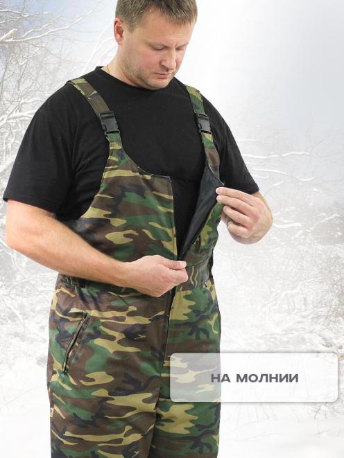 Полукомбинезон утеплённый тк.Смесовая цв.Зеленый КМФ