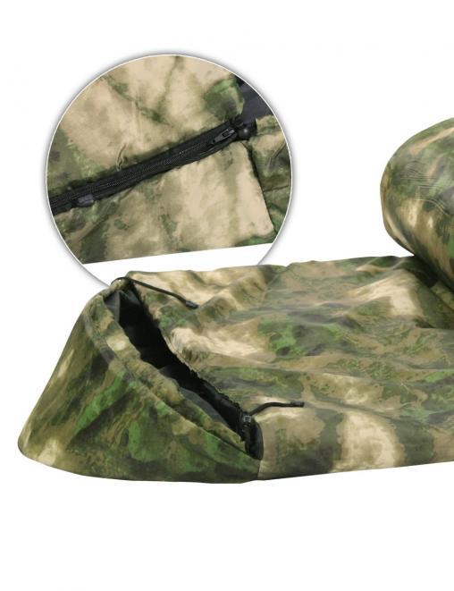 Спальный мешок-одеяло с подголовником цв.Атак Зелёный/ ПЭФ