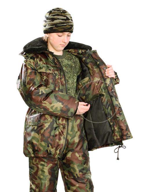 Куртка детская ЗИМА цв.Зеленый КМФ