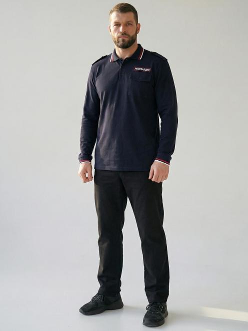 Рубашка ПОЛО РОСГВАРДИЯ цв.Тёмно-синий (длинный рукав)