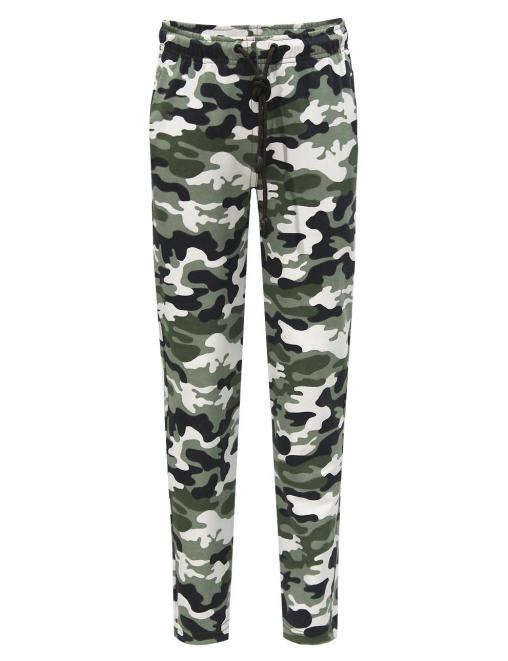 Брюки спортивные детские ЭКСТРИМ RS тк.Футер цв.Бело-зелёный КМФ 4465