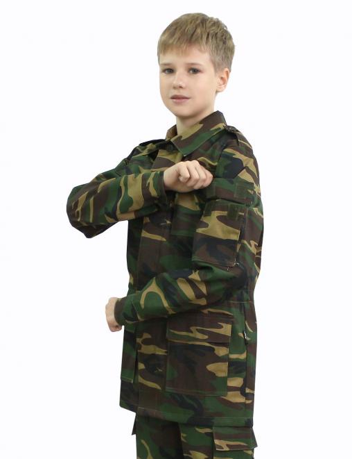 Костюм детский ВОЕННО-ПОЛЕВОЙ тк.Смесовая цв.Зеленый КМФ (Меланж)