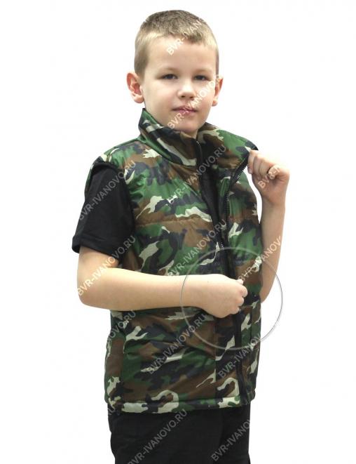 Жилет детский утеплённый RS цв.Зелёный КМФ