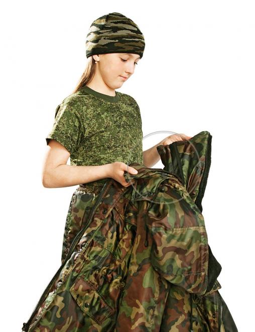 Куртка детская ЗИМА цв.Зеленый КМФ