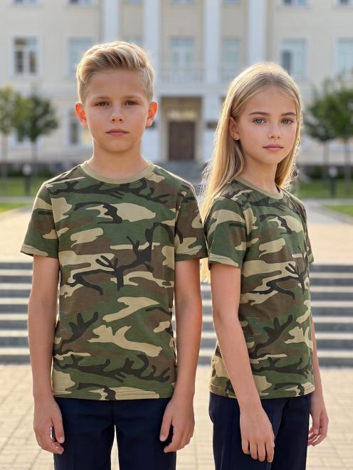 Футболка детская цв.Зелёный КМФ