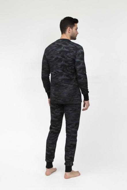 Белье нательное тк.Футер с начёсом цв.BLUR КМФ Чёрный NEW 