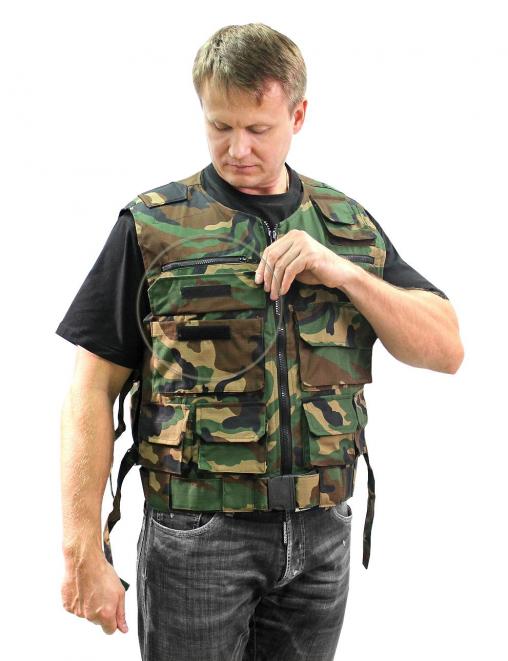 Жилет ОХОТА тк.Рип-стоп цв.Зеленый КМФ