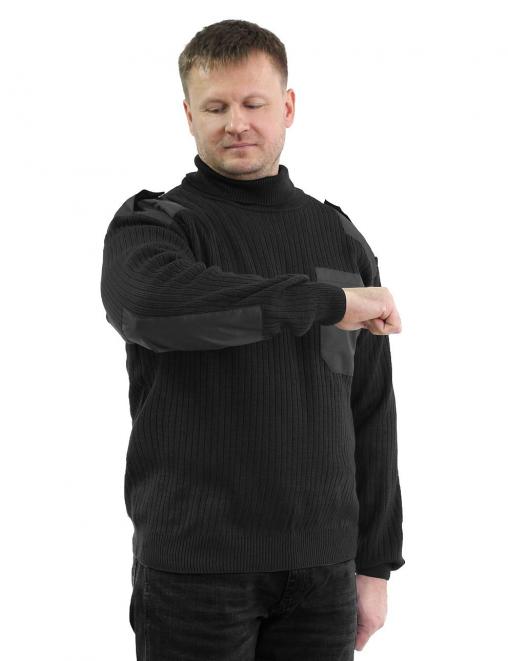 Свитер мужской с горловиной цв.Чёрный
