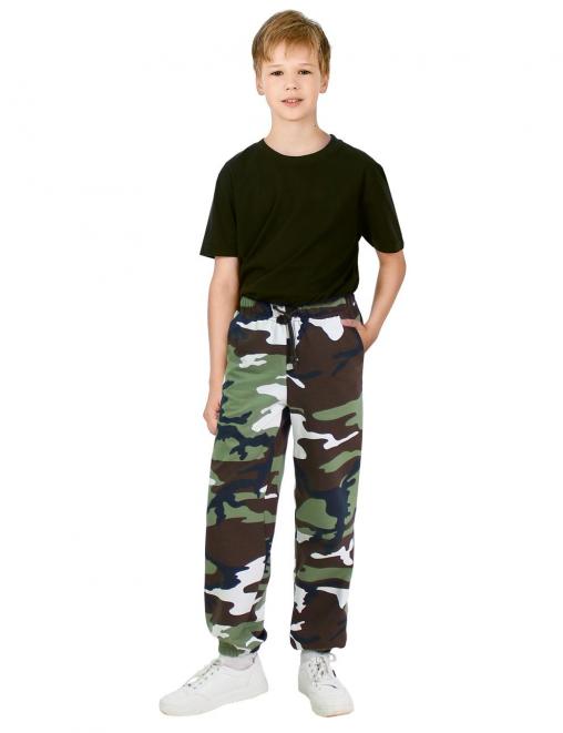 Трико детское спортивное ТОРНАДО тк.Футер 2-х нитка цв.Бело-зелёный КМФ 3746