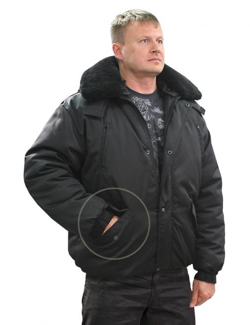Куртка ОХРАННИК тк.Смесовая цв.Чёрный 