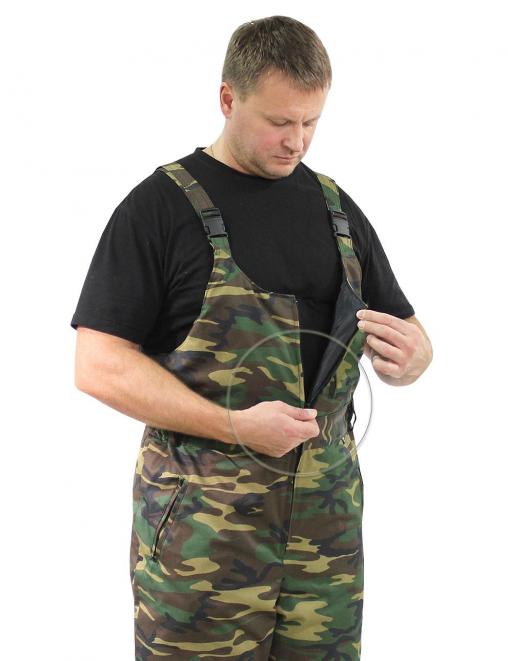 Полукомбинезон утеплённый тк.Смесовая цв.Зеленый КМФ