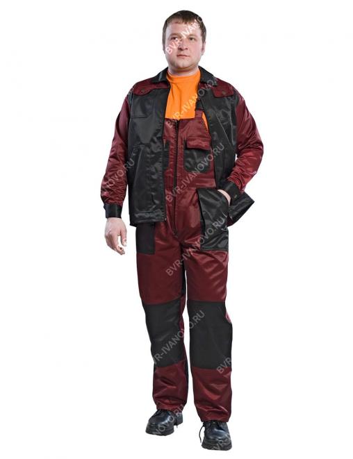 Костюм СПЕЦИАЛИСТ цв.Бордовый/Чёрный