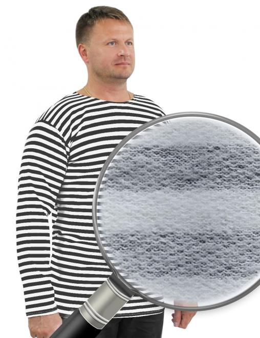 Тельняшка RS тк.Футер 2-х нитка с начёсом Чёрная полоса