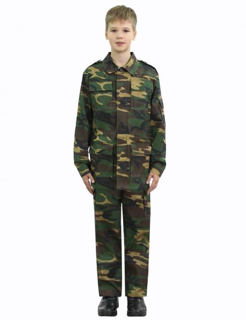 Костюм детский ВОЕННО-ПОЛЕВОЙ тк.Смесовая цв.Зеленый КМФ (Меланж)