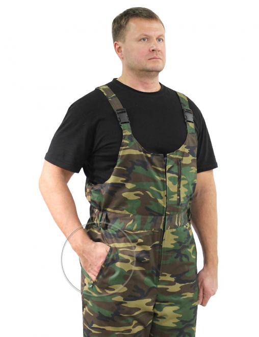 Полукомбинезон утеплённый тк.Смесовая цв.Зеленый КМФ