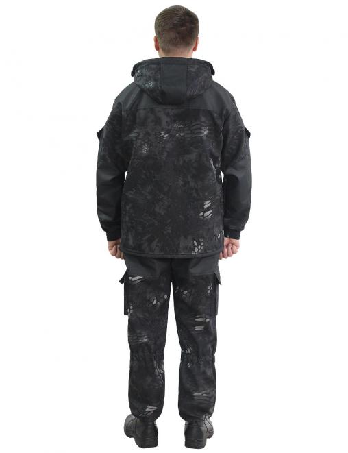 Костюм ГОРКА-ДЕМИ RS тк.Polarfleece рип-стоп цв.Питон чёрный