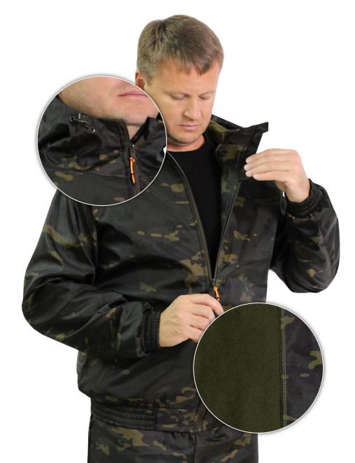 Костюм ДЕМИСЕЗОННЫЙ ГОРИЗОНТ тк.Полифлис мини цв.Мультикам Черный