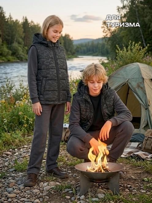 Жилет детский утеплённый СТАЛКЕР цв.Черный КМ 1228