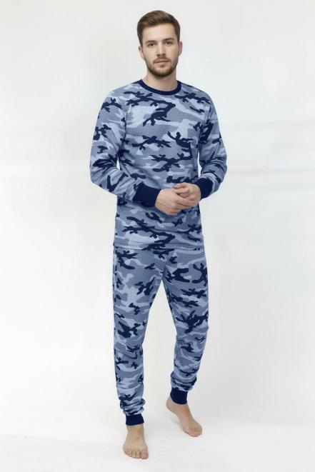 Белье нательное тк.Футер c начёсом  RS цв.BLUR КМФ индиго New