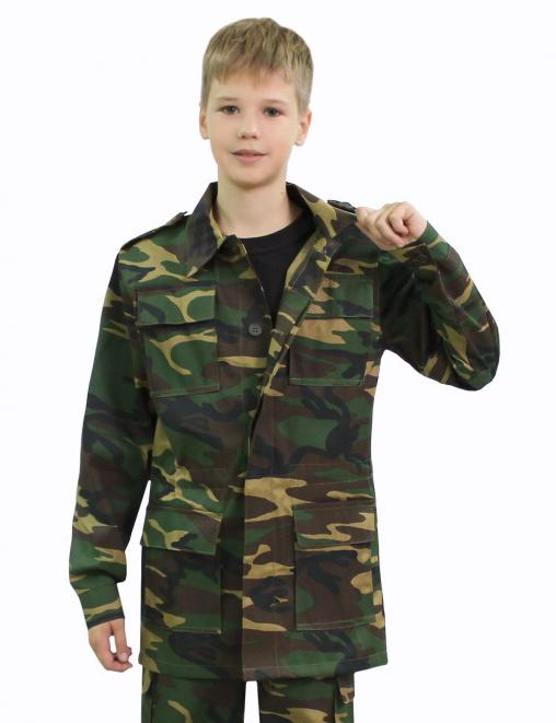 Костюм детский ВОЕННО-ПОЛЕВОЙ тк.Смесовая цв.Зеленый КМФ (Меланж)