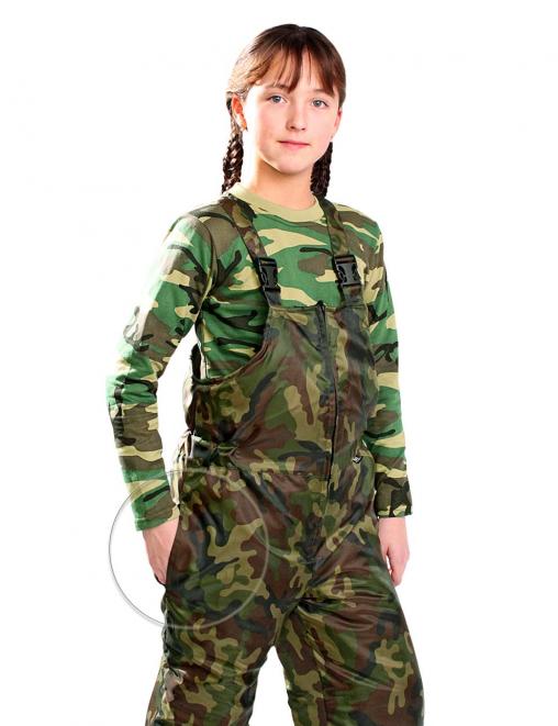 Полукомбинезон детский утеплённый цв.Зеленый КМФ