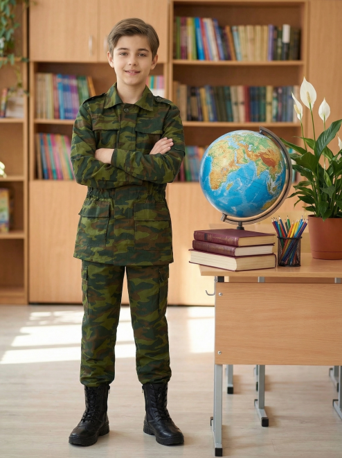 Костюм детский ВОЕННО-ПОЛЕВОЙ тк.Смесовая цв.Флора