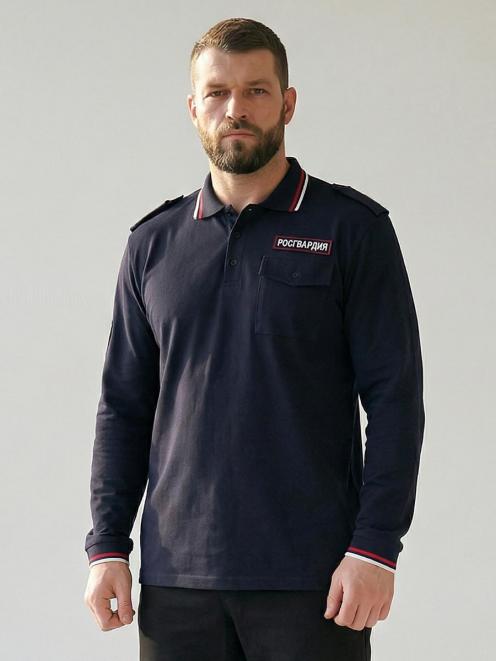 Рубашка ПОЛО РОСГВАРДИЯ цв.Тёмно-синий (длинный рукав)