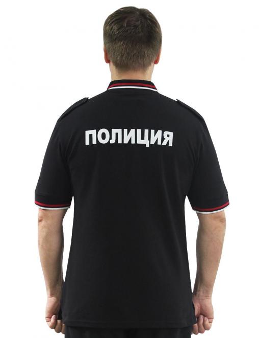 Рубашка ПОЛО ПОЛИЦИЯ цв.Чёрный с карманом