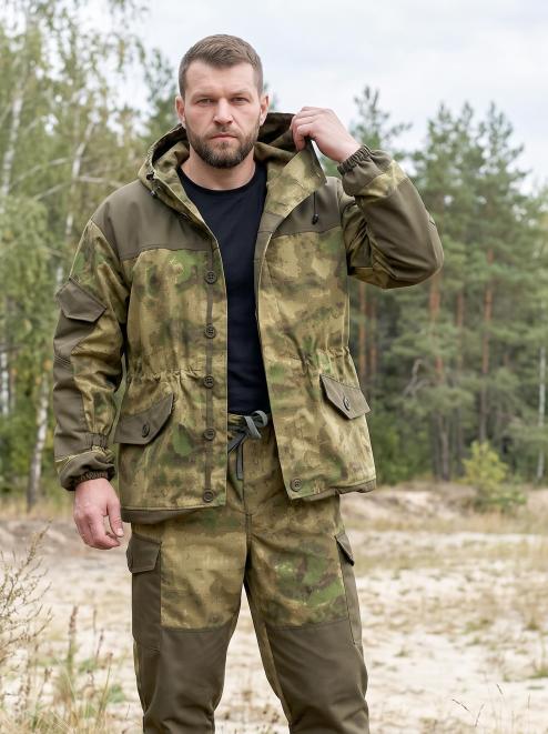 Костюм ГОРКА NEW тк.Рип-стоп цв.Мох/Атак зелёный с накладками