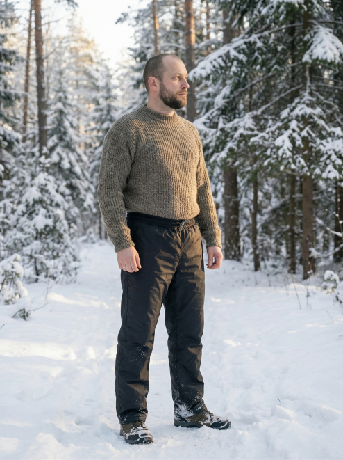 Брюки мужские утепленные RS тк.Twill Nylon/подклад флис цв.Чёрный