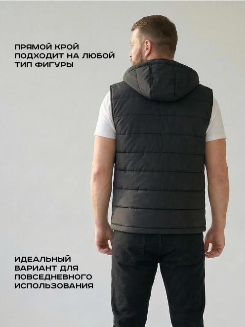 Жилет утепленный СТАЛКЕР тк.Дюспа цв.Чёрный