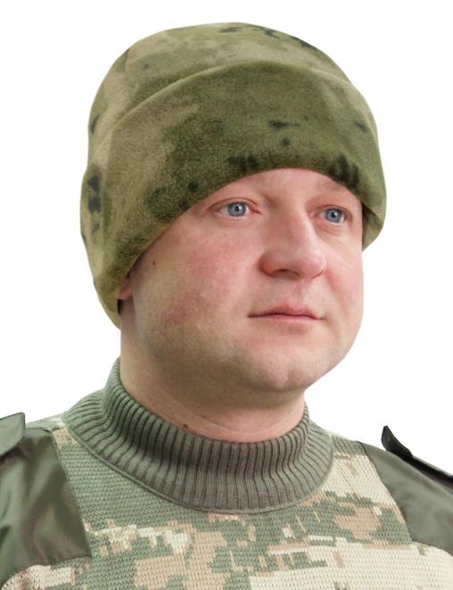 Шапка флисовая 4-х клинка цв.Мох зеленый