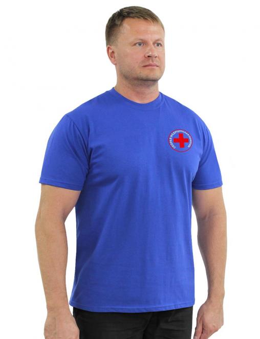 Футболка СКОРАЯ ПОМОЩЬ цв.Василёк