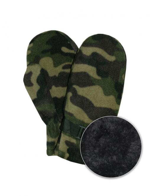 Варежки флисовые на меху RS цв.ЗЕЛ.КМФ пр-во Китай